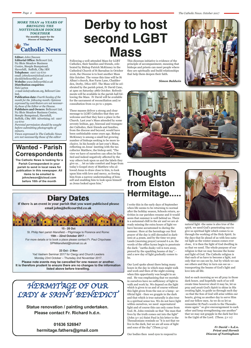 Oct 2017 edition of the Nottingham Catholic News - Page 