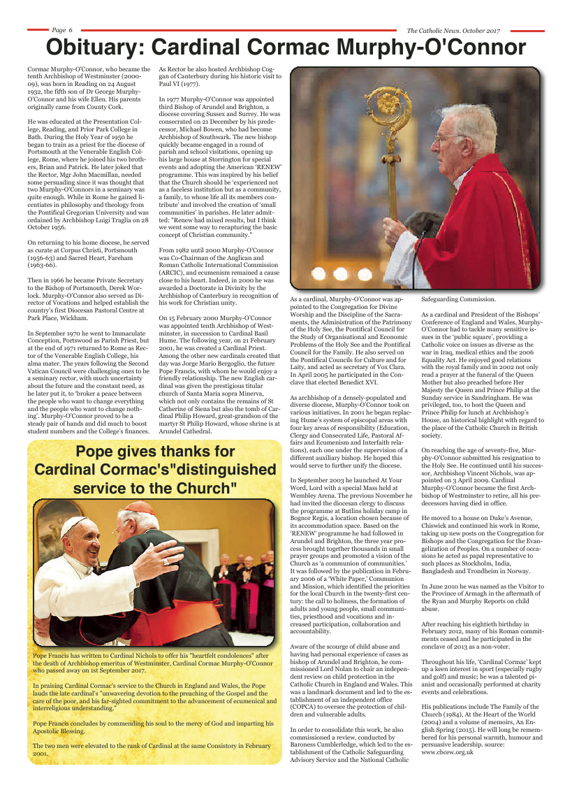 Oct 2017 edition of the Nottingham Catholic News - Page 