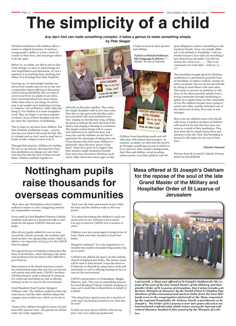 Dec 2017 edition of the Nottingham Catholic News - Page 