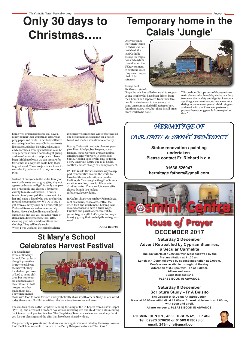 Dec 2017 edition of the Nottingham Catholic News - Page 