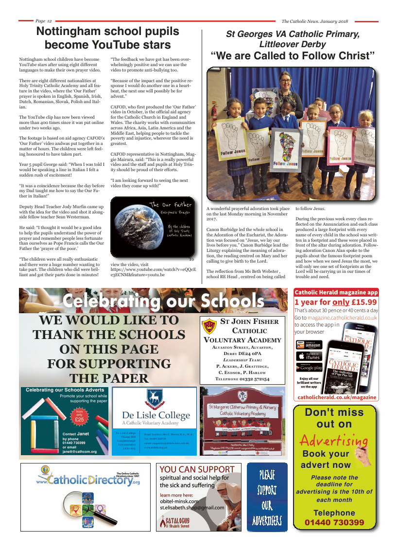 Jan 2018 edition of the Nottingham Catholic News - Page 