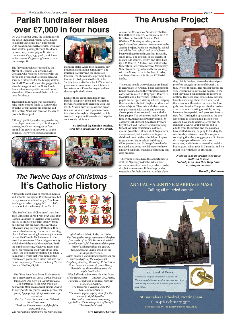 Jan 2018 edition of the Nottingham Catholic News - Page 