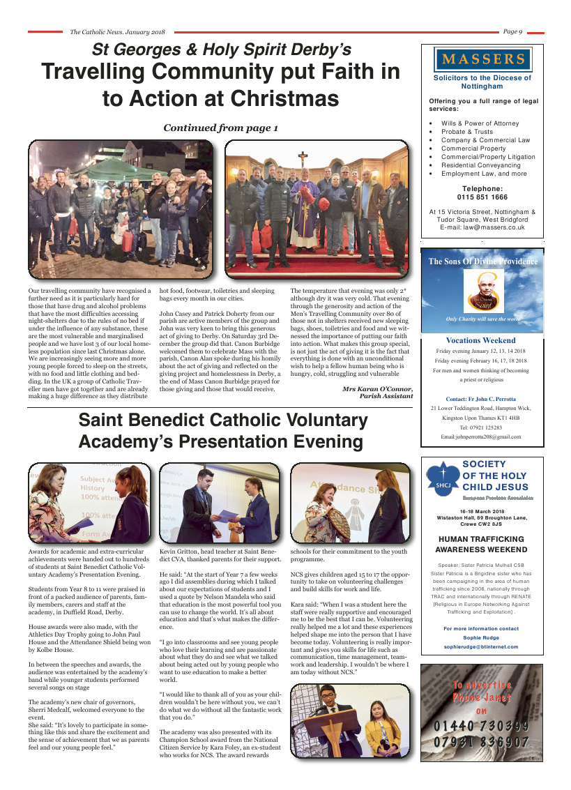 Jan 2018 edition of the Nottingham Catholic News - Page 