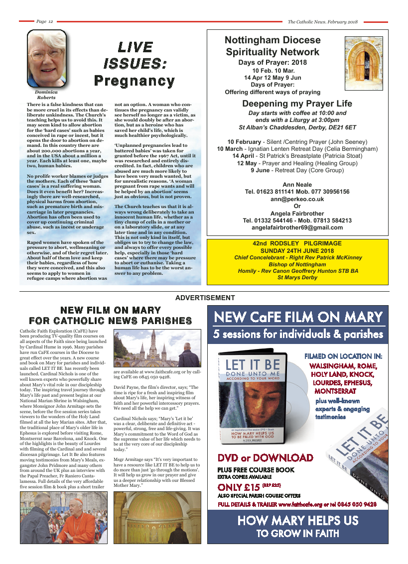 Feb 2018 edition of the Nottingham Catholic News - Page 