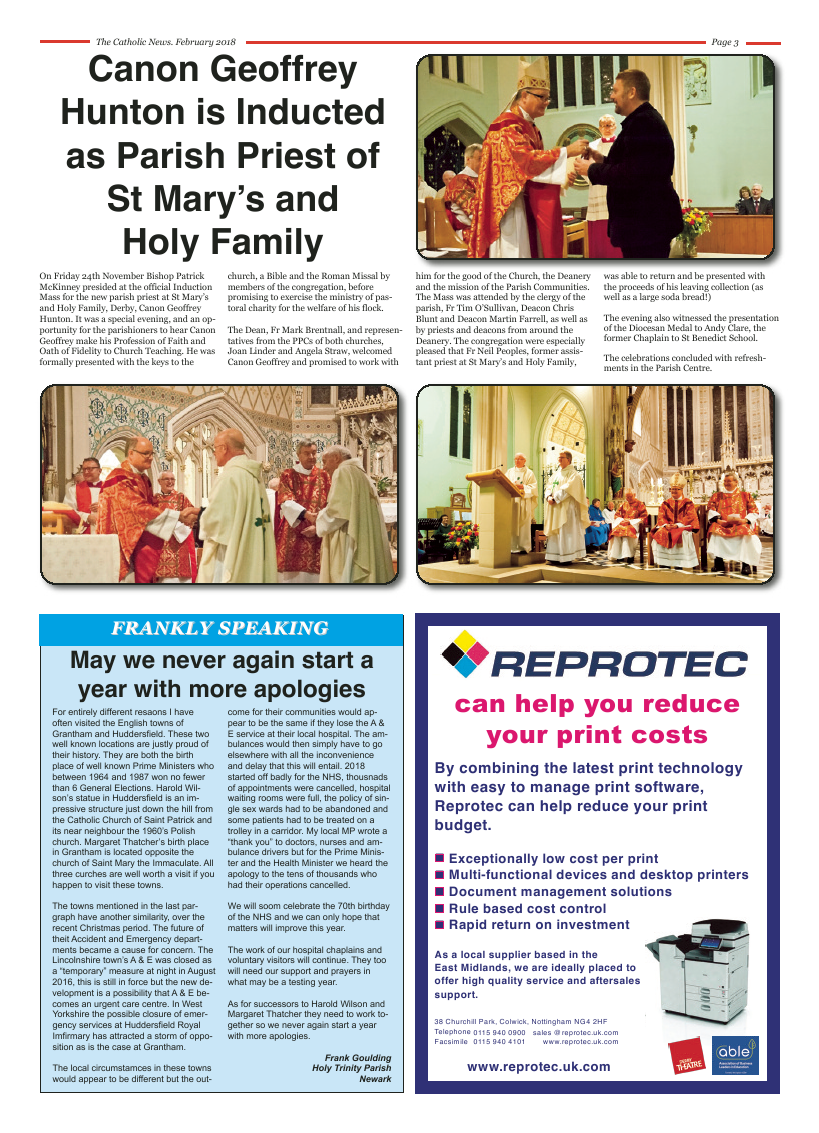 Feb 2018 edition of the Nottingham Catholic News - Page 