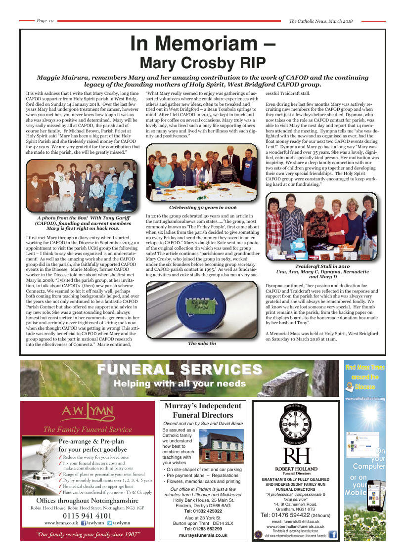 Mar 2018 edition of the Nottingham Catholic News - Page 