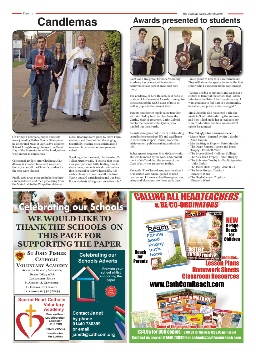 Mar 2018 edition of the Nottingham Catholic News - Page 