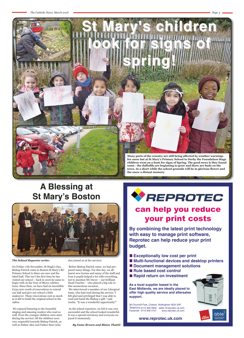 Mar 2018 edition of the Nottingham Catholic News - Page 