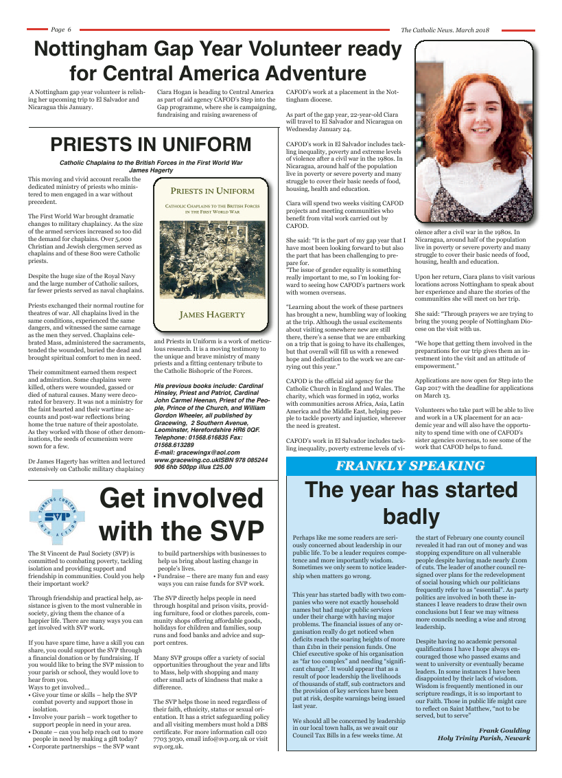 Mar 2018 edition of the Nottingham Catholic News - Page 