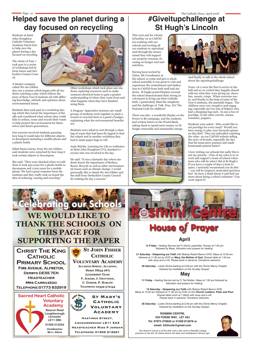 Apr 2018 edition of the Nottingham Catholic News - Page 