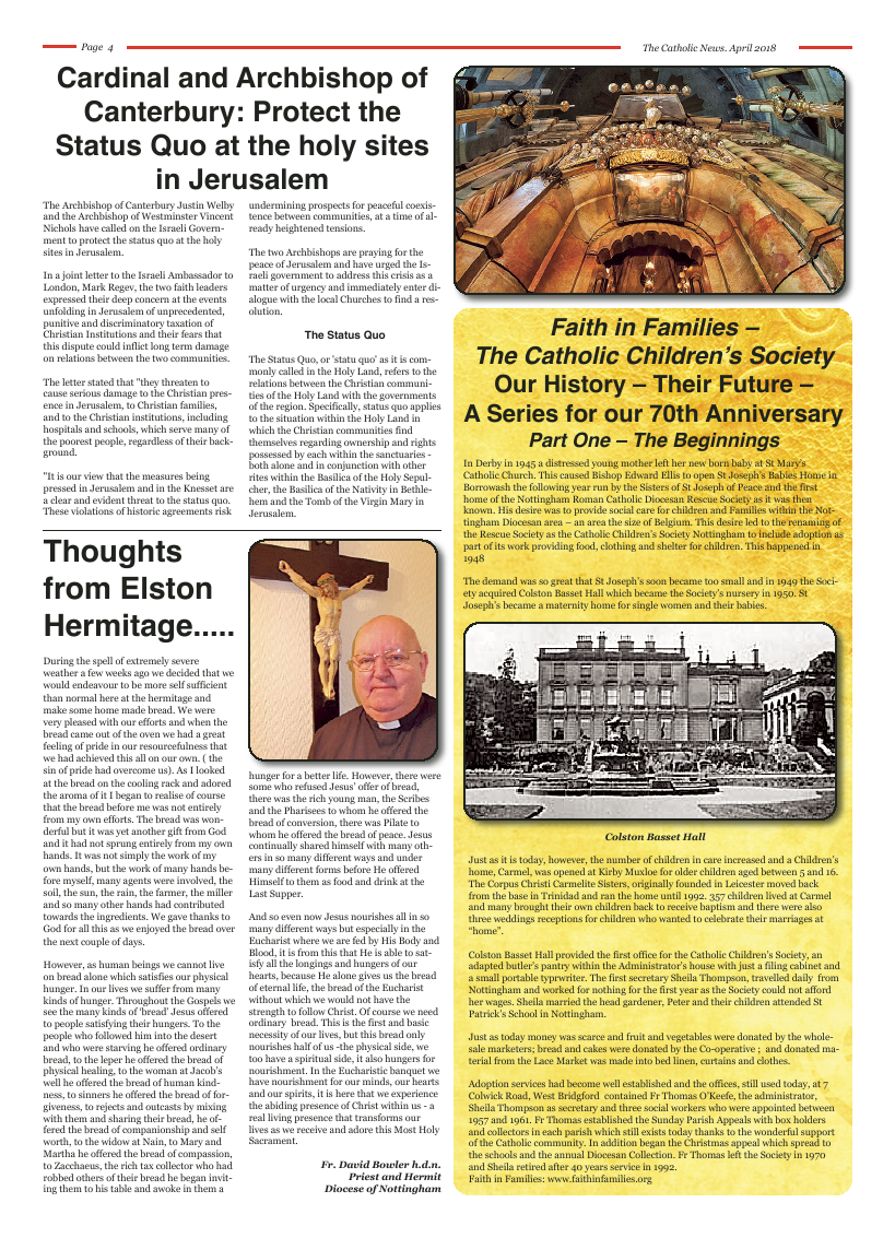 Apr 2018 edition of the Nottingham Catholic News - Page 