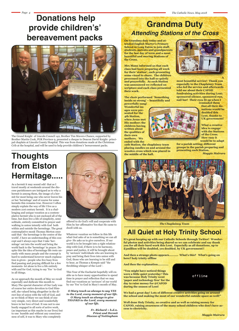 May 2018 edition of the Nottingham Catholic News - Page 