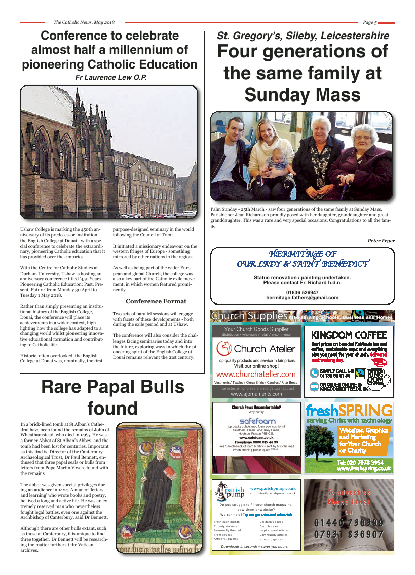 May 2018 edition of the Nottingham Catholic News - Page 