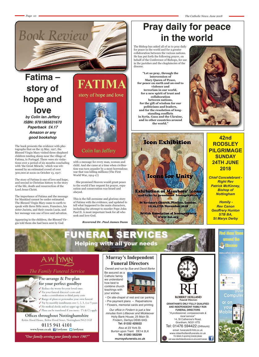 Jun 2018 edition of the Nottingham Catholic News - Page 