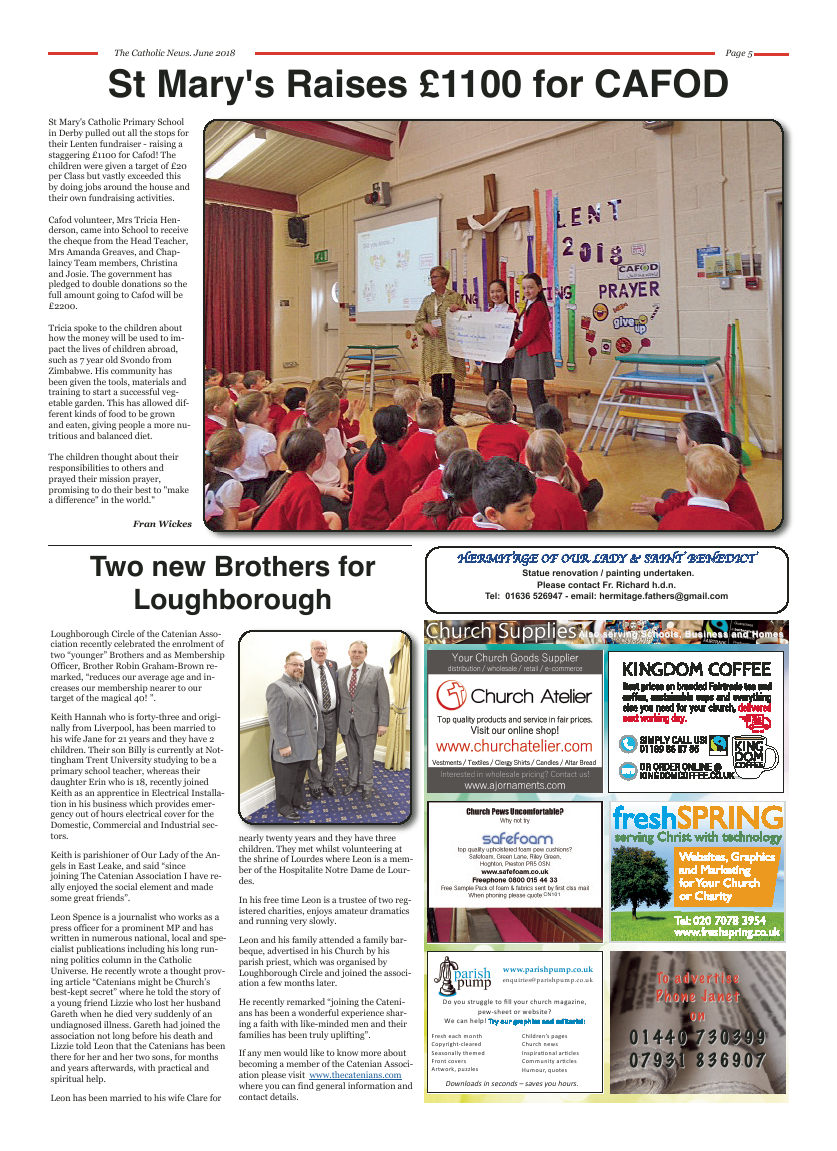 Jun 2018 edition of the Nottingham Catholic News - Page 