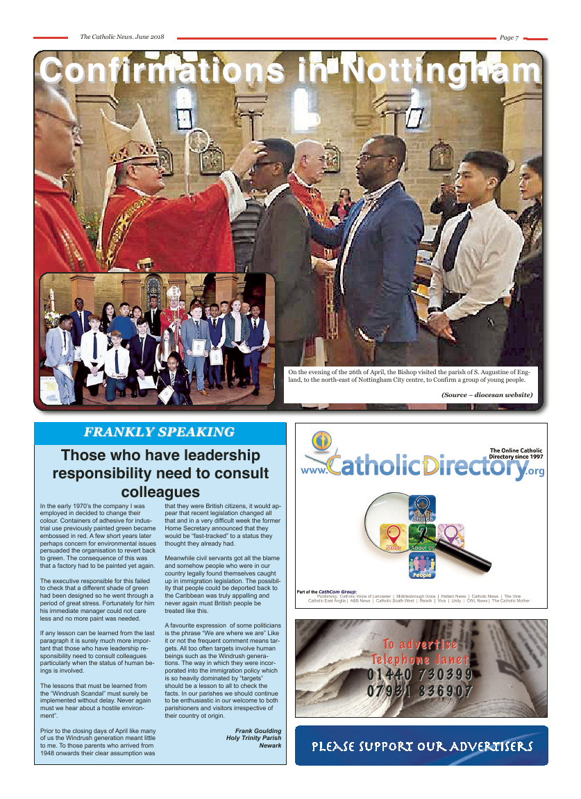 Jun 2018 edition of the Nottingham Catholic News - Page 