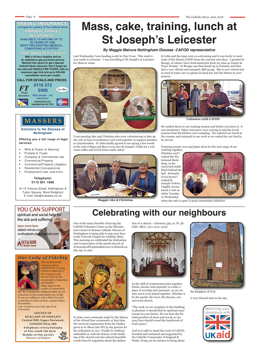 Jun 2018 edition of the Nottingham Catholic News - Page 