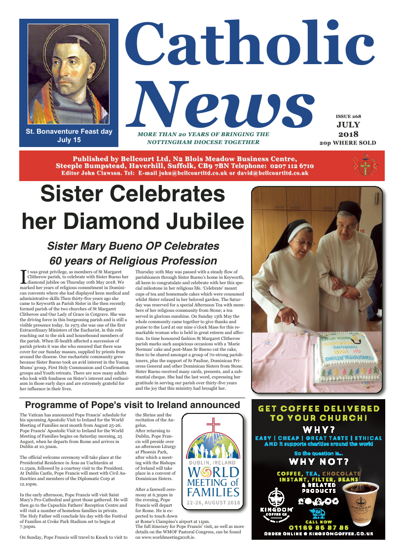 Jul 2018 edition of the Nottingham Catholic News - Page 