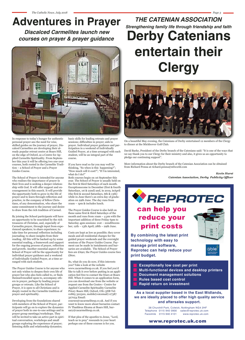 Jul 2018 edition of the Nottingham Catholic News - Page 
