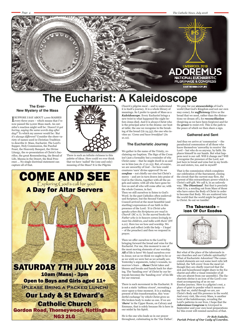 Jul 2018 edition of the Nottingham Catholic News - Page 