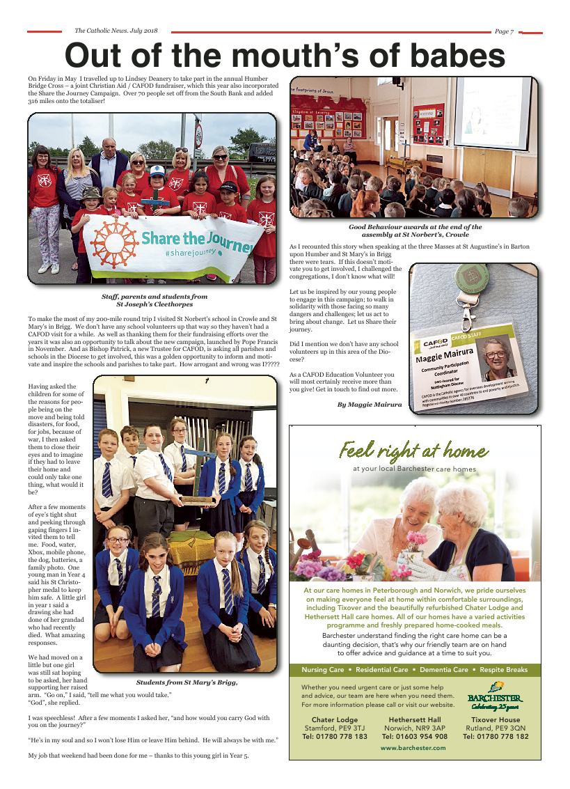 Jul 2018 edition of the Nottingham Catholic News - Page 