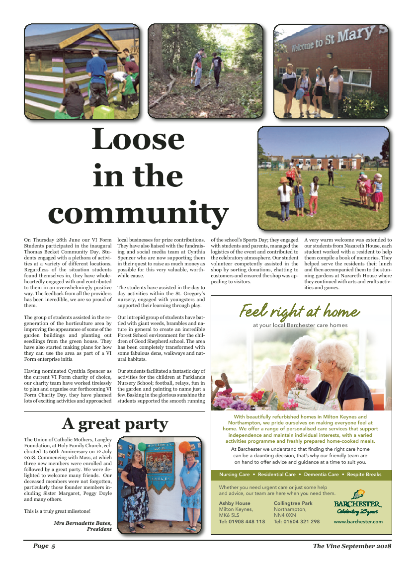 Sept 2018 edition of the The Vine - Northampton - Page 