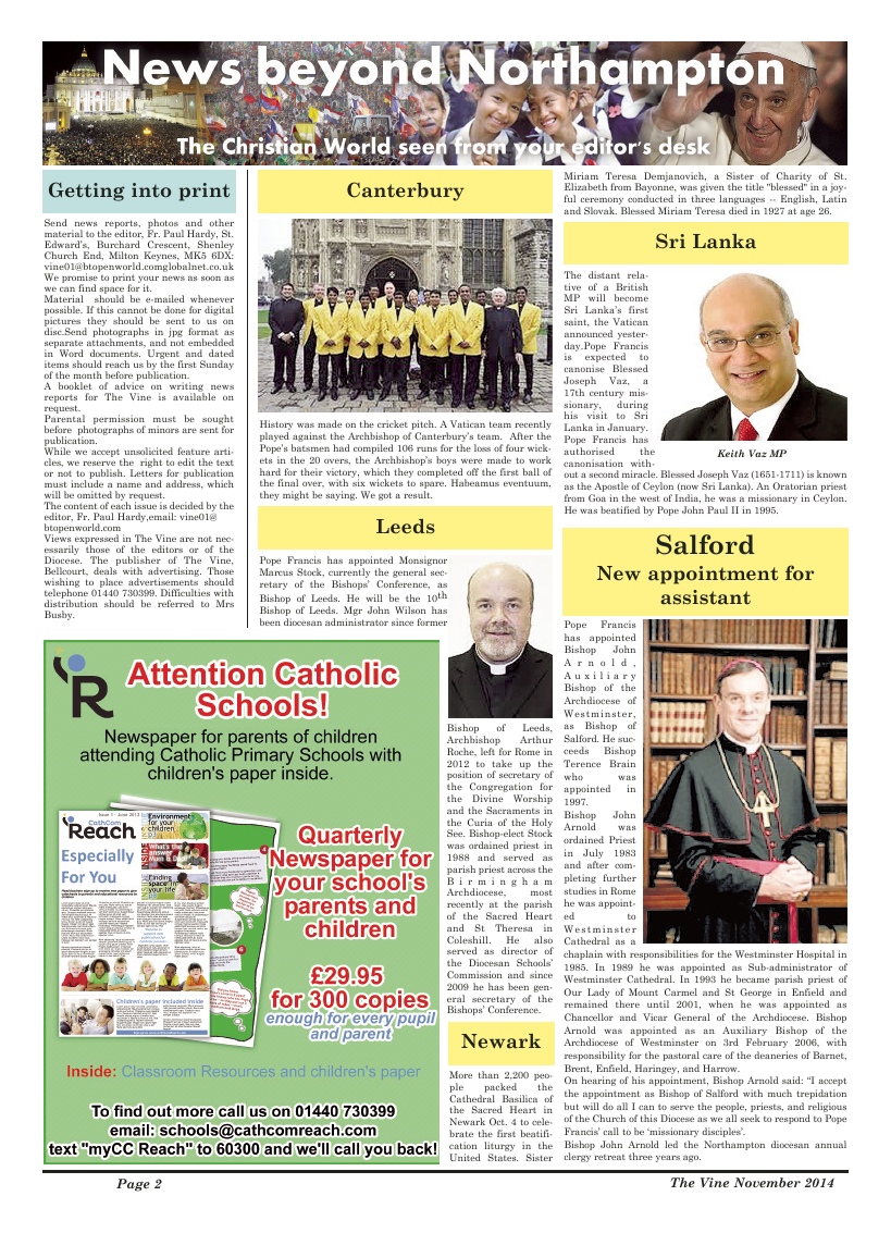 Nov 2014 edition of the The Vine - Northampton