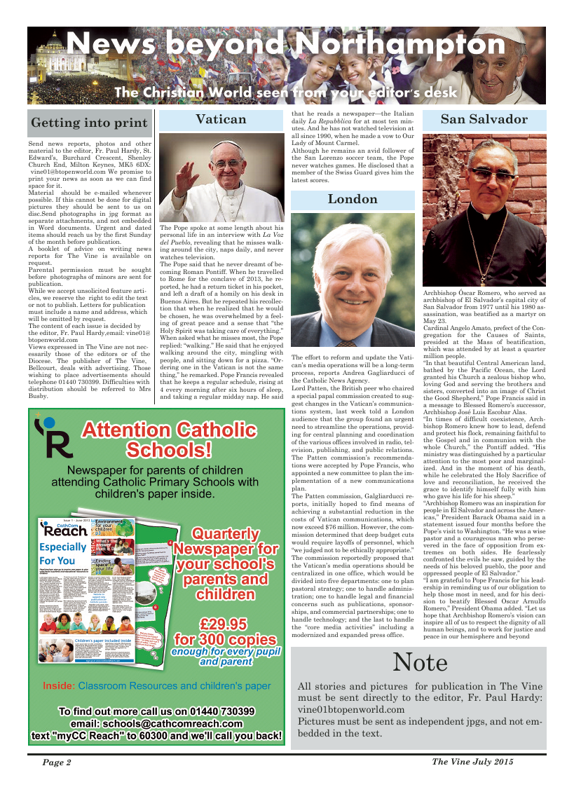 Jul 2015 edition of the The Vine - Northampton