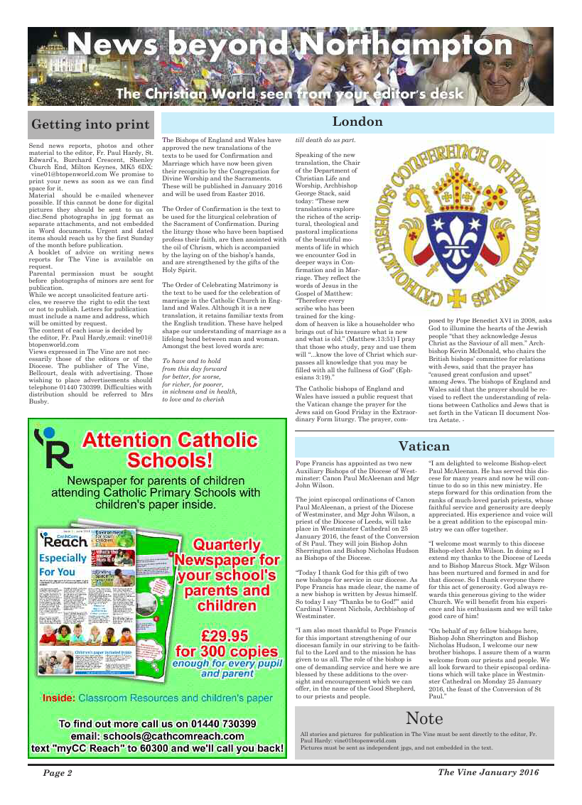 Jan 2016 edition of the The Vine - Northampton - Page 